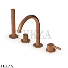 Zucchetti Isy22 Смеситель на борт ванны с душевым гарнитуром ZIS532.P91, brushed copper PVD