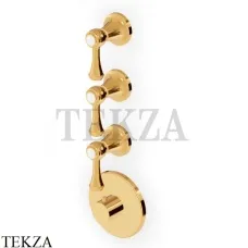 Zucchetti Agora Classic Термостат для душа, 3 выхода, внешняя часть ZAL661.C40, золото глянец