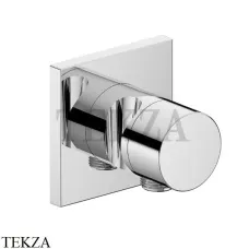 Keuco IXMO Pure Вентиль запорный, 3 потока, с выводом шланга и держателем, квадрат, внешняя часть 59549170202, алюминий finish