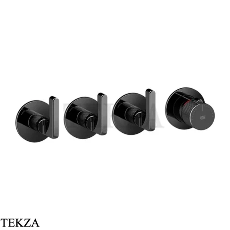 Gessi INCISO SHOWER Термостатический смеситель, 3 потока, внешняя часть 58336-706, Black Metal PVD