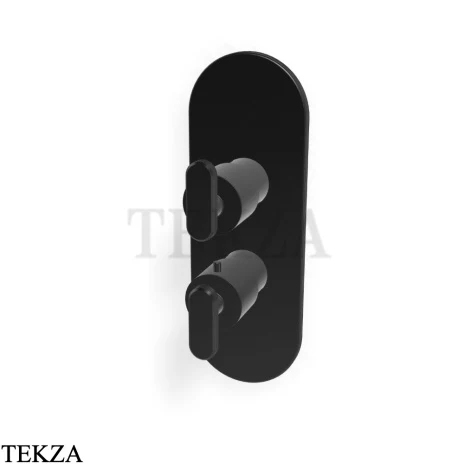 FIMA Carlo Frattini Park Line Термостат для душа, 2-3 потока, внешняя часть F1309X7CS, brushed black chrome