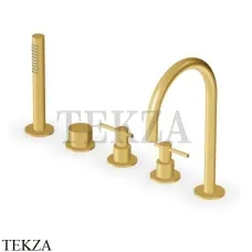 Zucchetti Helm Смеситель на борт ванны с гарнитуром ZHL511.XP41, brushed gold PVD