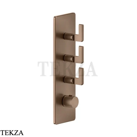 Gessi INCISO WELLNESS Термостат 3 выхода, внешняя часть 58206-708, Copper Brushed PVD