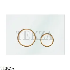 VECONI ROUND DESIGN Смывная клавиша для унитаза VFRD004WH, белый глянец, кайма золото