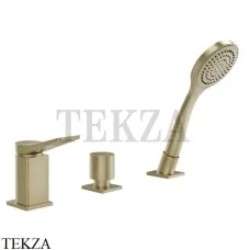 Gessi RILIEVO Смеситель для ванны с гарнитуром, без излива 59043-727, Brushed Brass