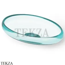 Dea Design Washbasins Раковина настольная овальная Glasstech DD9088 600 R8, Lake Water Blue R8