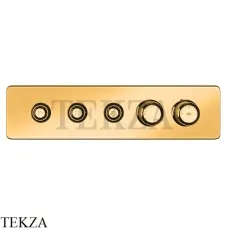 Gessi VENTI20 Термостатический смеситель на 3 потока с кнопками, внешняя часть 65224-246, Gold PVD Gessi VENTI20 Термостатический смеситель на 3 потока с кнопками, внешняя часть 65224-246, Gold PVD