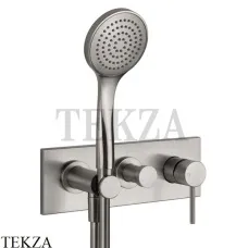 Gessi Emporio Via Tortona Смеситель для душа 1 потока, с гарнитуром, внешняя часть 44828-149, Finox Brushed Nickel