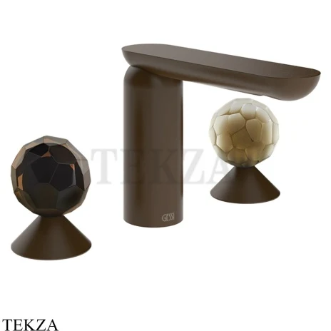 Gessi Perle Смеситель для раковины на 3 отв., без гарнитура 74245-845, бронза Dark Brush