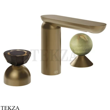 Gessi Perle Смеситель для раковины на 3 отв., без гарнитура 74858-791, бронза Deep