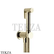 Gessi Гигиенический душ с выводом воды и держателем 14331-710, Brass PVD
