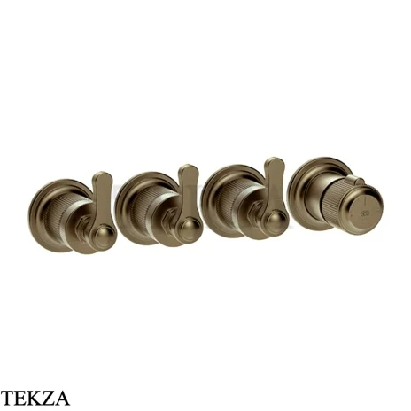 Gessi VENTI20 Термостат для душа, 3 потока, внешняя часть 65336-791, Deep Bronze Br. PVD