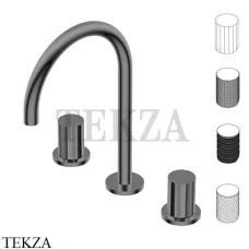 Ritmonio Diametro35 Impronte Смеситель для раковины, без гарнитура PR51AP202 F31, Frosted Black Chrome