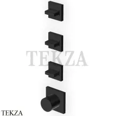 Zucchetti Aguablu Термостат для душа, 3 выхода, внешняя часть ZA5803.P81, brushed total black PVD