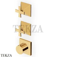 Zucchetti Bellagio Термостат для душа, 2 выхода, внешняя часть ZB1802.C40, золото глянец