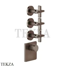 Gessi INCISO WELLNESS Термостат 3 выхода, внешняя часть 58346-845, Dark Bronze Gessi INCISO WELLNESS Термостат 3 выхода, внешняя часть 58346-845, Dark Bronze