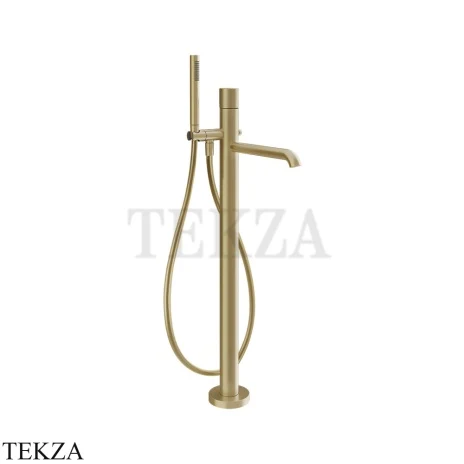 Gessi Habito DIAMANTATO Смеситель для ванны напольный, внешняя часть 70628-727, Brushed Brass PVD