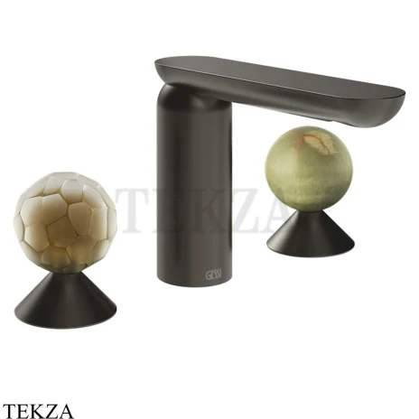 Gessi Perle Смеситель для раковины на 3 отв., без гарнитура 74455-707, black хром Brush