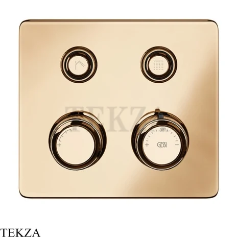 Gessi VENTI20 Термостатический смеситель на 2 потока, внешняя часть 65232-735, Warm Bronze PVD