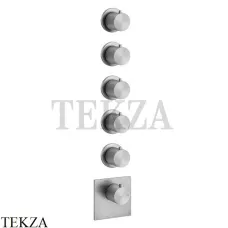 Gessi 316 WELLNESS Термостат 5 выходов, внешняя часть 54510-239, Steel Brushed
