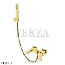 Boheme Qubic Смеситель для ванны, ручной душ с держателем 473-MG, латунь matt gold