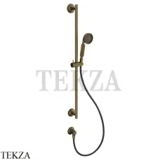 Gessi VENTI20 Штанга в комплекте с душевой лейкой, шланг, вывод 65141-713, Antique Brass
