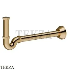 Newform Сифон для раковины трубчатый, 212.61.020, PVD Glossy Gold
