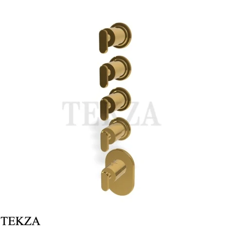 FIMA Carlo Frattini Park Line Термостат для ванны и душа, 4 потока, внешняя часть F1353X4OR, gold
