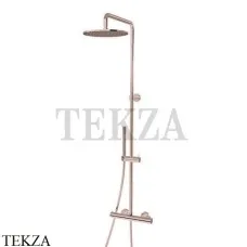 Newform Душевая колонна с термостатом, ручным и верхним душем 61165.M0.075, Copper glossy