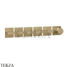 Gessi Rettangolo shower Термостат на 5 потоков, внешняя часть 44340-726, Warm Bronze Br