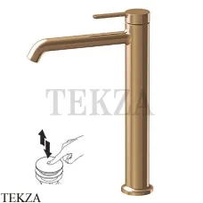 FIMA Carlo Frattini SNAP Смеситель для раковины высокий, с донным клапаном F3111/HZS, Brushed Amber Bronze