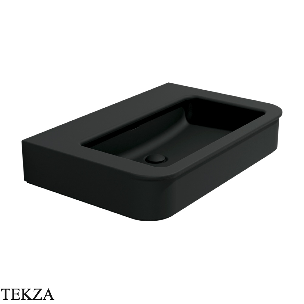 Flaminia Madre раковина подвесная или накладная 75×50×14 см, чёрный Carbone матовый