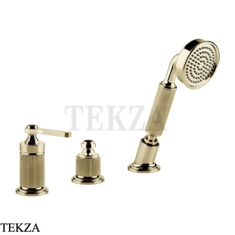 Gessi VENTI20 Смеситель на борт ванны без излива, с гарнитуром 65043-710, Brass PVD