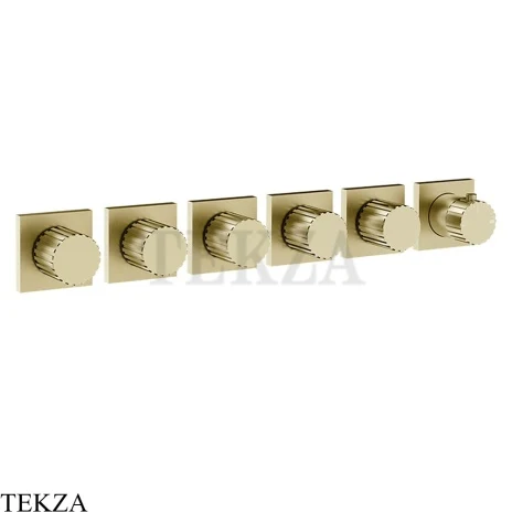 Gessi Incastri Термостат для душа 5 потоков, внешняя часть 75340-727, шампань Brushed