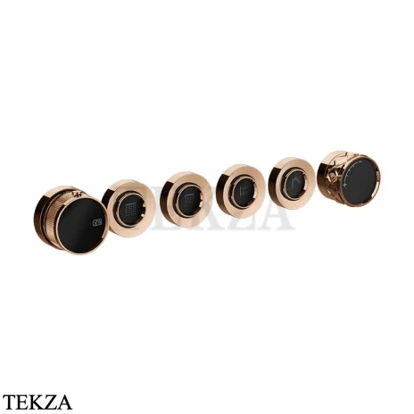 Gessi Pelle Tresse Термостат для душа на 4 потока, внешняя часть, 78138-030, Copper PVD