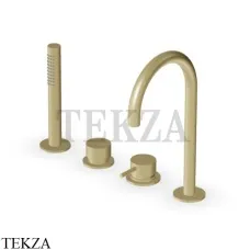 Zucchetti Helm Смеситель на борт ванны с гарнитуром ZHE508.XP31, brushed british gold PVD