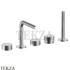 Fantini AF/21 Смеситель на борт ванны, традиционный, с гарнитуром 2793A265, Матовая сталь