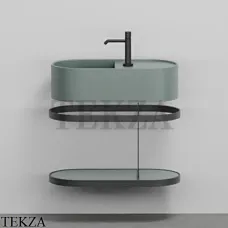 Cielo Les Petites Ovale 60 Консоль с раковиной LPLAO60, керамическая полка, Muschio Cielo Les Petites Ovale 60 Консоль с раковиной LPLAO60, керамическая полка, Muschio