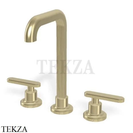 FIMA Carlo Frattini Park Line Смеситель для раковины 3 отв, с донным клапаном F1311HS, Brushed Champagne