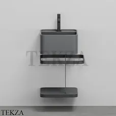 Cielo Les Petites Quadrato Консоль с раковиной LPLAQ35, керамическая полка, Lavagna Cielo Les Petites Quadrato Консоль с раковиной LPLAQ35, керамическая полка, Lavagna