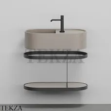 Cielo Les Petites Ovale 60 Консоль с раковиной LPLAO60, керамическая полка, Arenaria Cielo Les Petites Ovale 60 Консоль с раковиной LPLAO60, керамическая полка, Arenaria