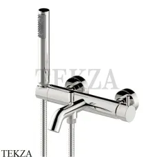 Bossini Teo Смеситель для ванны с изливом и гарнитуром Z00723.094, никель Brushed