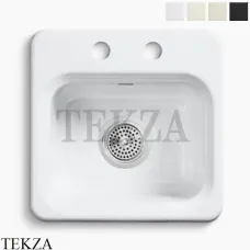 Kohler Northland Мойка для кухни квадратная встраиваемая сверху, 2 отверстия, чугун K-6579-2-0, белый глянец Kohler Northland Мойка для кухни квадратная встраиваемая сверху, 2 отверстия, чугун K-6579-2-0, белый глянец