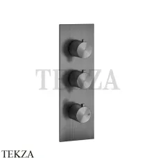 Gessi 316 WELLNESS Термостат 2 выхода на планке, внешняя часть 54514-707, Black Metal Brushed