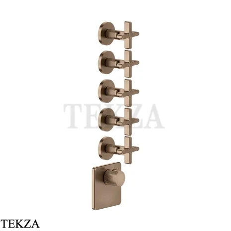 Gessi INCISO WELLNESS Термостат 5 выходов, внешняя часть 58350-761, Coffee Bronze Br. PVD