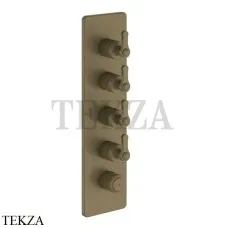 Gessi VENTI20 Термостат для душа, 4 потока, внешняя часть 65208-713, Antique Brass