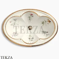 Kohler Cantata Prairie Flowers Раковина встраиваемая сверху K-14271-WF, с росписью золото