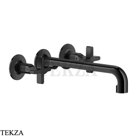 Gessi INCISO+ Смеситель для раковины на 3 отверстия, длинный, внешняя часть 58192-706, Black Metal PVD
