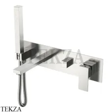 Boheme Qubic Смеситель для ванны, с изливом, ручной душ, комплект 474-2-NB, nickel brush