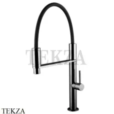 FIMA Carlo Frattini Смеситель для кухни с выдвижной лейкой Flexi F7047CS, Brushed black chrome